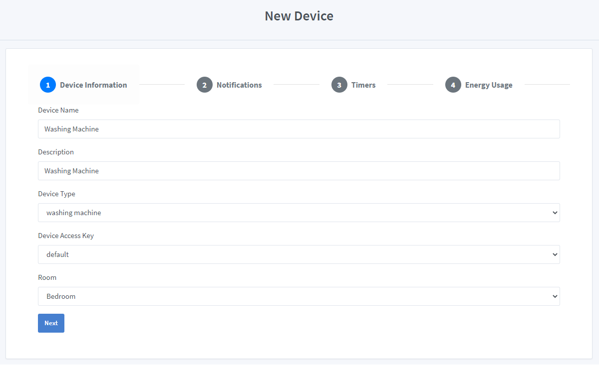 Sinric Pro create a device from template