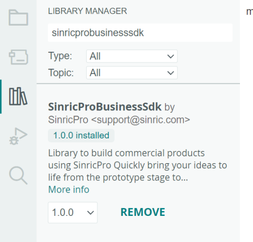 Sinric Pro Business SDK arduino IDE