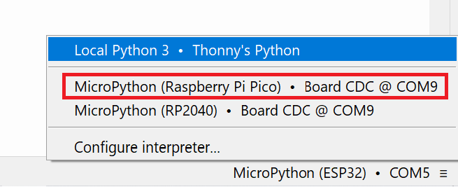 sinricpro micropython thonny