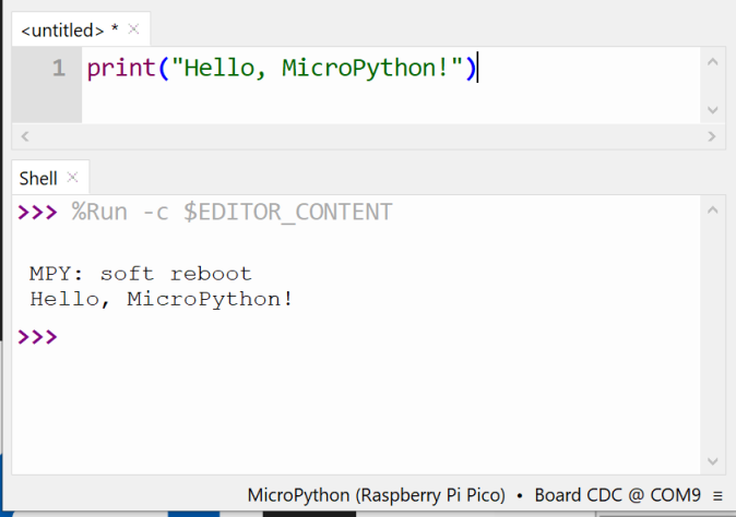 sinricpro micropython thonny hello world